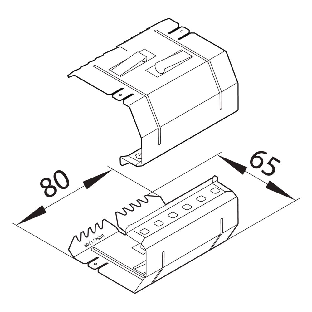 hager Kupplung Paar elektrisch/mechanisch Stahlblech zu BRS 68x170 mm Oberteil 80 mm... HAGER-BRS651709 4012740217668 (Abb. 5)