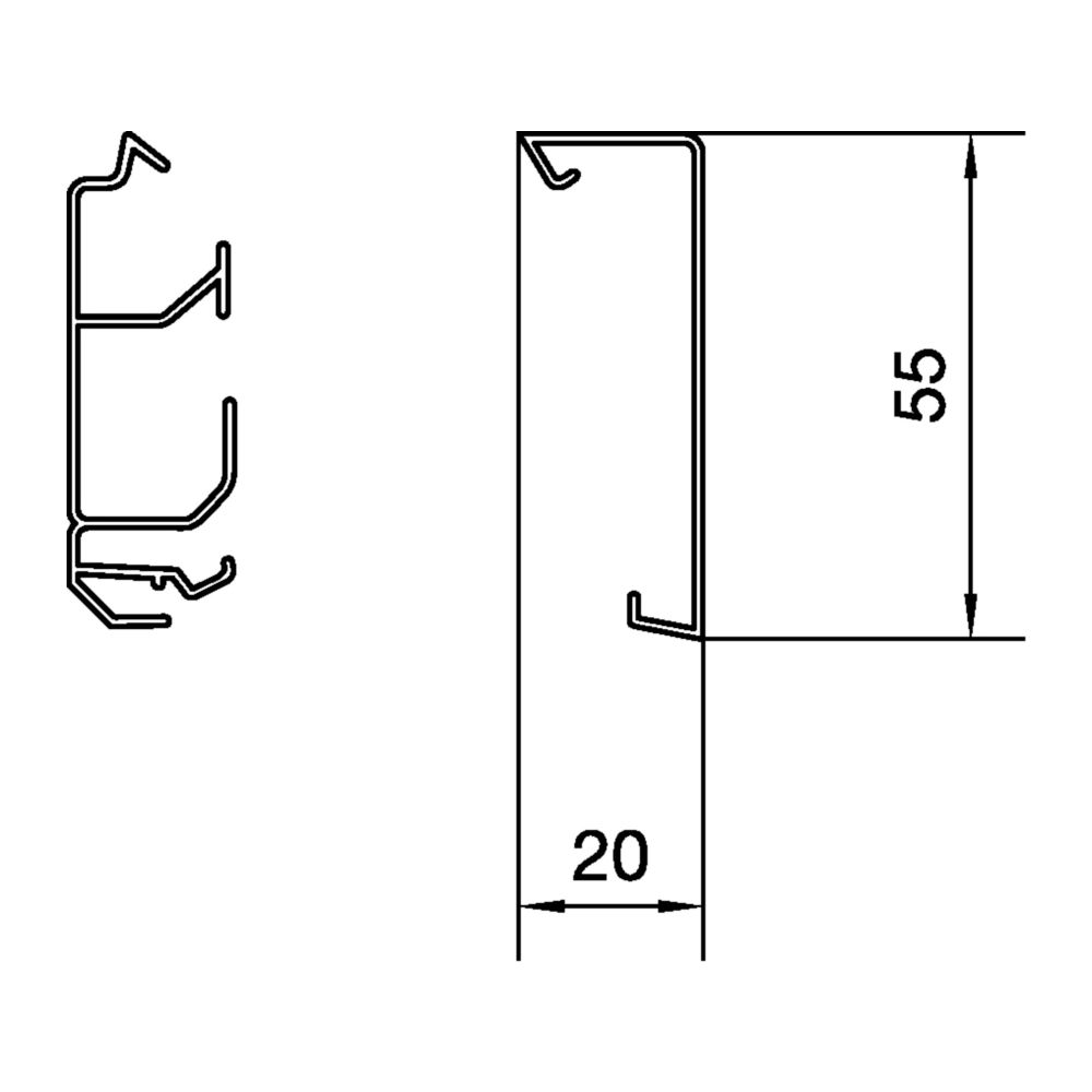 hager Sockelleistenkanal-Oberteil PVC zu SL 20x55 mm verkehrsweiß... HAGER-SL2005529016 4012740017534 (Abb. 2)