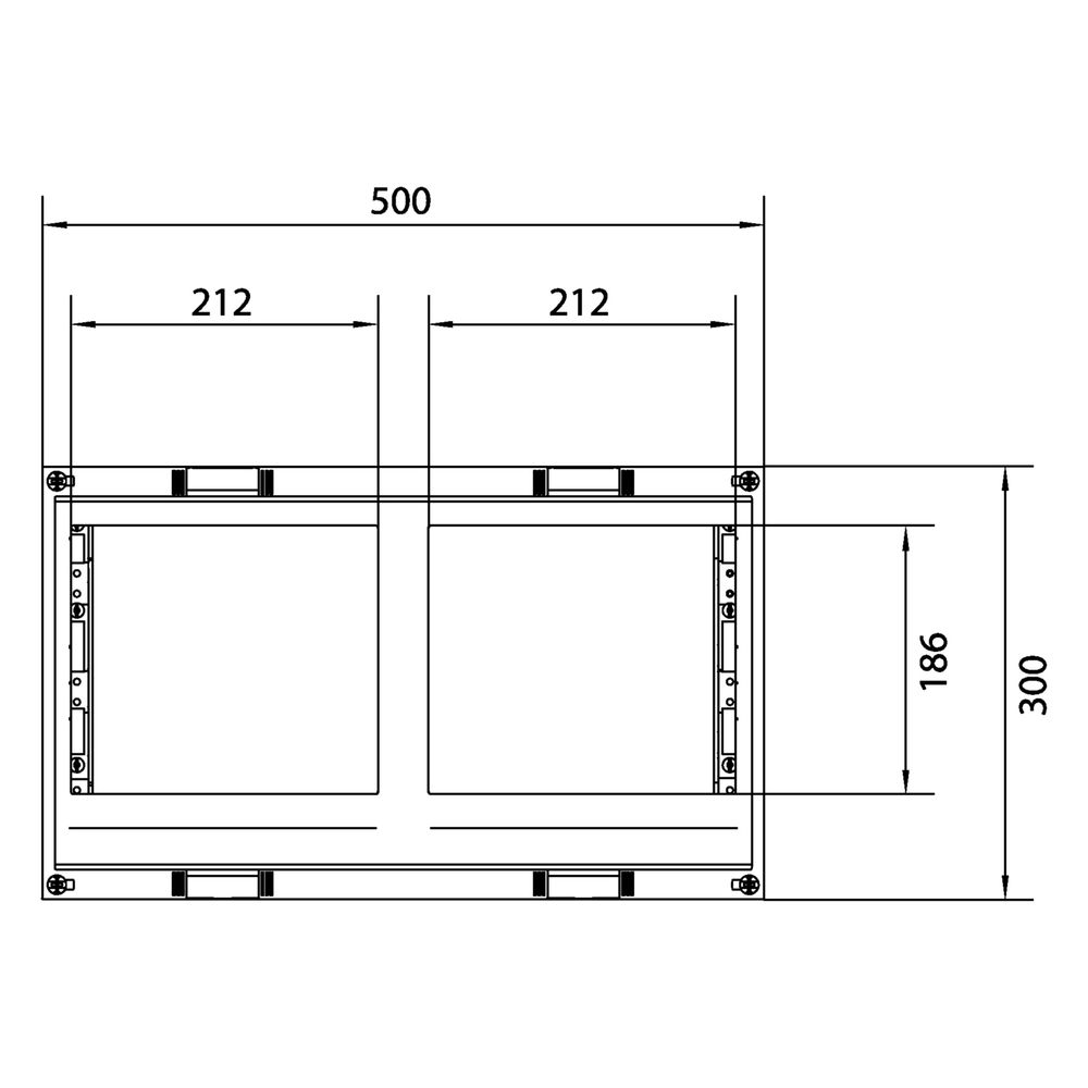 hager Baustein, univers N, 300x500mm, für 4 Trenner NH00 auf Sammelschienensystem 60mm... HAGER-UE22E4B 3250616151192 (Abb. 5)