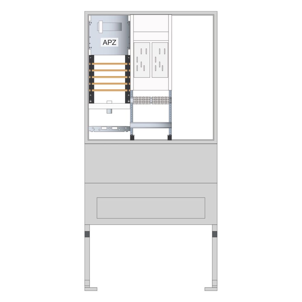 hager Zähleranschlusssäule 207, univers Z, 2 ZP, eHZ, 5-polig, Leerfeld, Basis, APZ... HAGER-ZAS207BE25A 3250611073680 (Abb. 3)