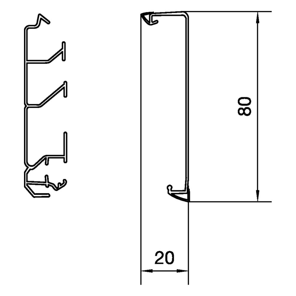 hager Sockelleistenkanal-Oberteil mit Weichlippe PVC zu SL 20x80 mm verkehrsweiß... HAGER-SL20080219016 4012740017961 (Abb. 2)