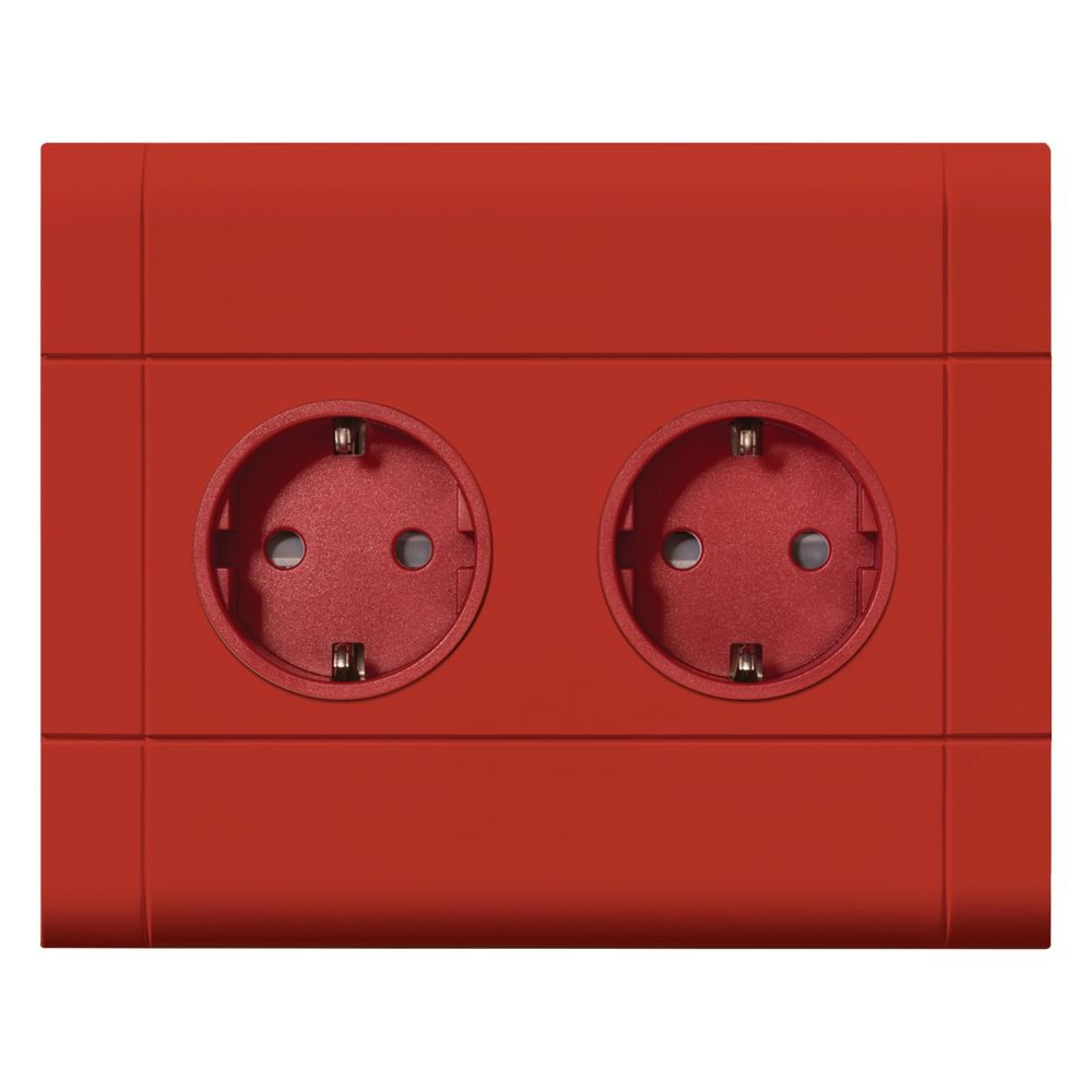 hager SCHUKO Doppelsteckdose mit Wago Steck-/Klemmtechnik C-Profil in verkehrsrot... HAGER-GS20003020 4012740851138 (Abb. 1)