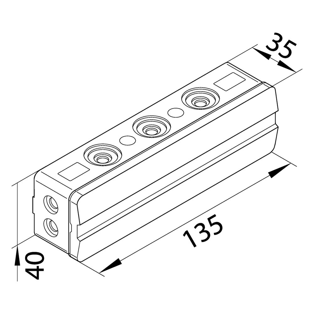 hager Klemmdose Leitungseinführungen 2xstirnseitig 3xoben/unten aus PP 135x35x40 mm... HAGER-L5111 4012740828901 (Abb. 2)