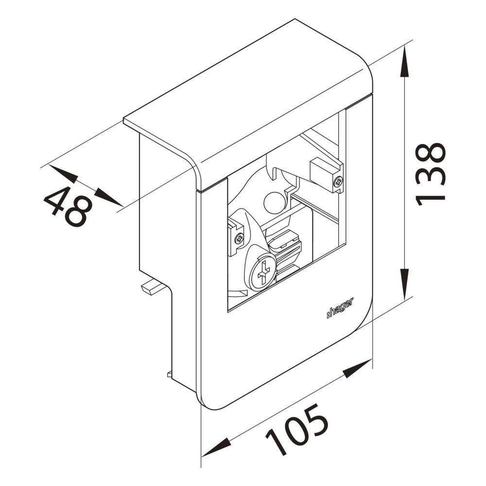 hager Geräteträger universal design für UP-Geräte mit Rahmen SL 20x80mm verkehrsw... HAGER-SL200809019016 4012740018081 (Abb. 2)