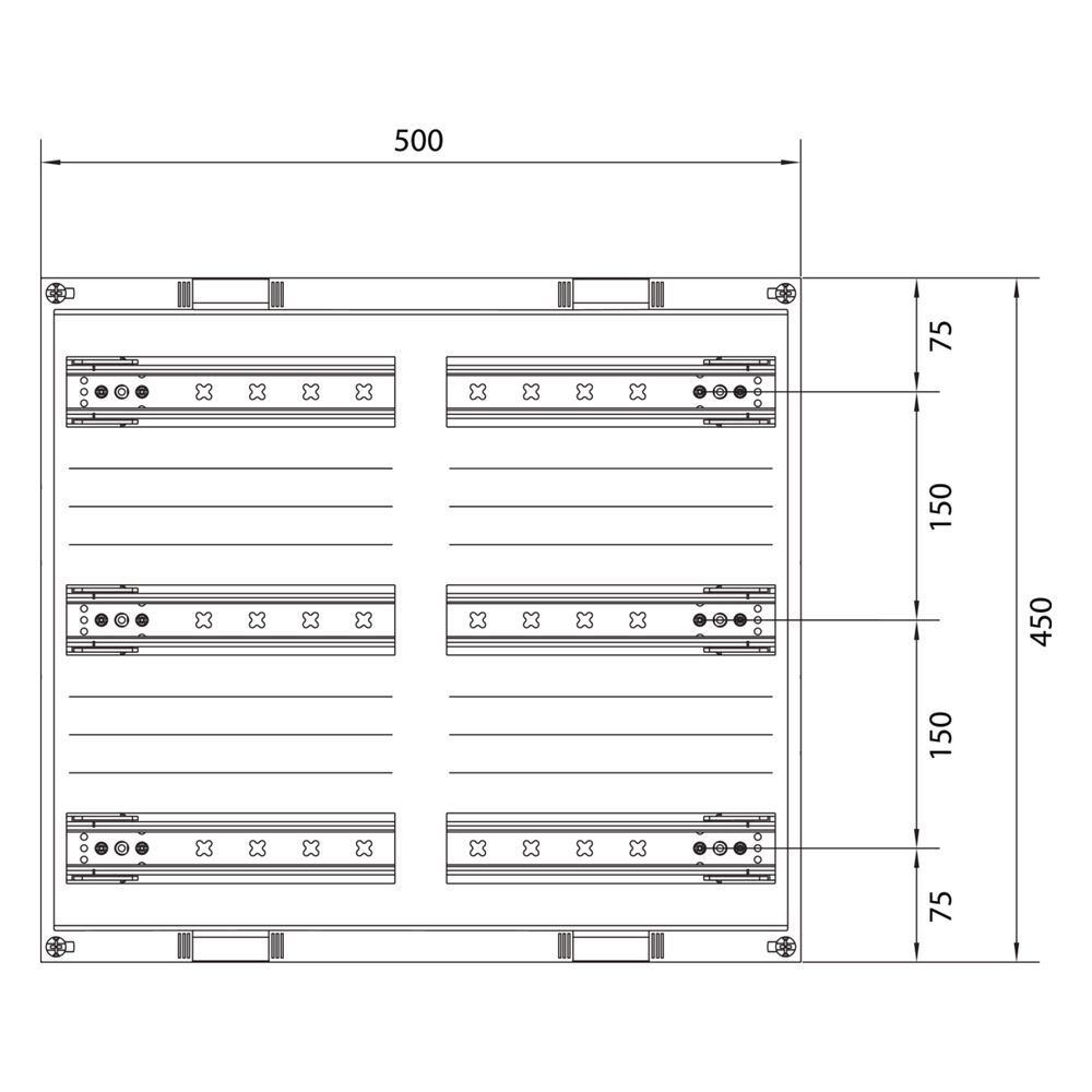 hager Baustein, univers N, 450x500mm, für Reiheneinbaugeräte waagerecht, 6x12 PLE... HAGER-UD32B1 3250616141285 (Abb. 5)