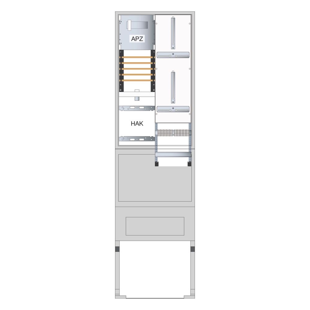 hager Zähleranschlusssäule 205, univers Z, 2 Zählerplätze, 3-Punkt, 5P, Basis, APZ... HAGER-ZAS205BD25A 3250611073314 (Abb. 3)