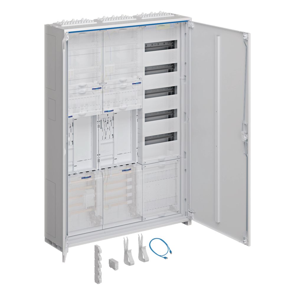 hager Komplettschrank, univers Z, 2 ZP, BKE-I, APZ, VT5, H 1100mm, 3-feldig, ESA... HAGER-ZB33ET225W1 3250617651035 (Abb. 1)