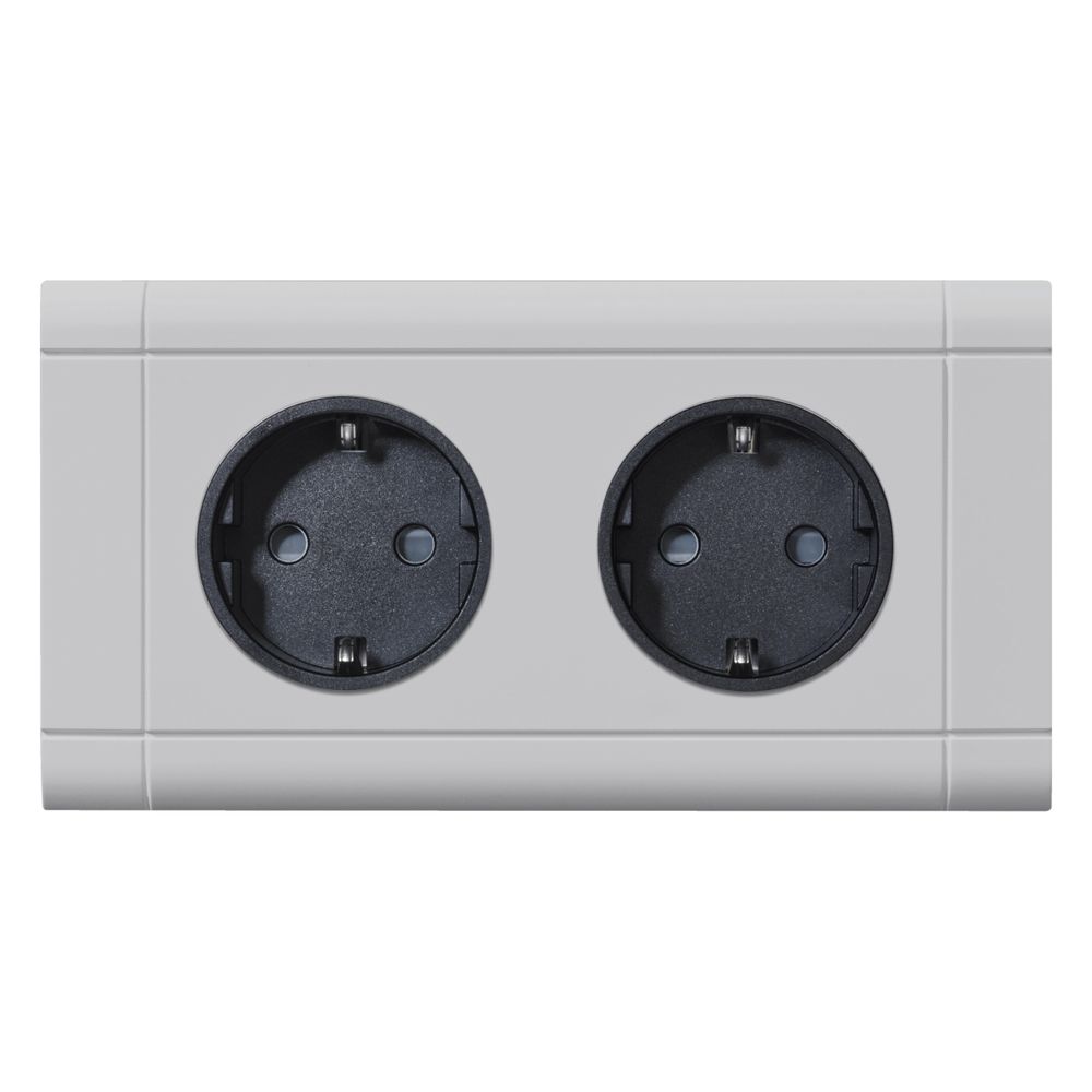 hager SCHUKO Doppelsteckdose mit Wago Steck-/Klemmtechnik C-Profil in graphitschwarz... HAGER-GS20009011 4012740851176 (Abb. 1)