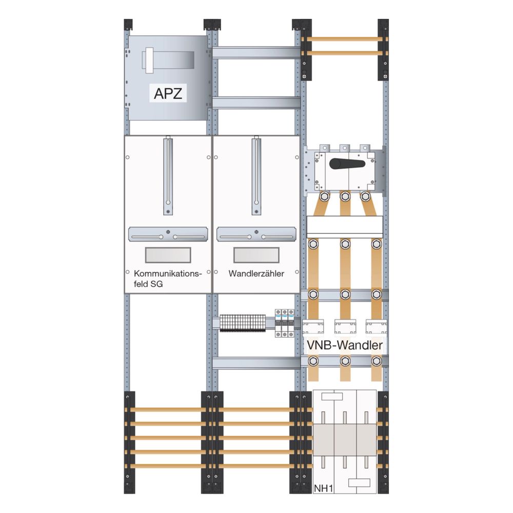 hager Wandler- und Messfeld, Univ.N, ZP-Wa, ZP-TSG, APZ, Prüfkl.16pol, Wa-Raum 450mm... HAGER-UF53WBW20 3250611032410 (Abb. 2)