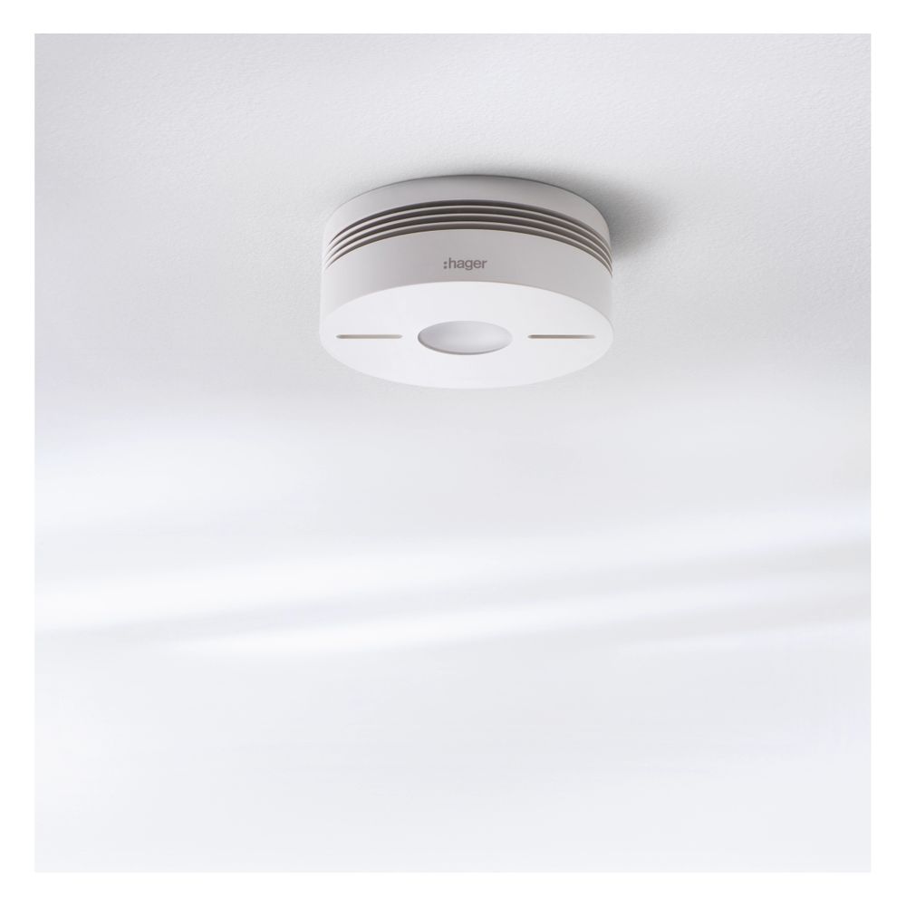 hager Funk-Rauchwarnmelder Komfort, Q zertifiziert, IR- Alarmstopp, bis 40Melder, weiß... HAGER-TG550A 3599430009662 (Abb. 2)