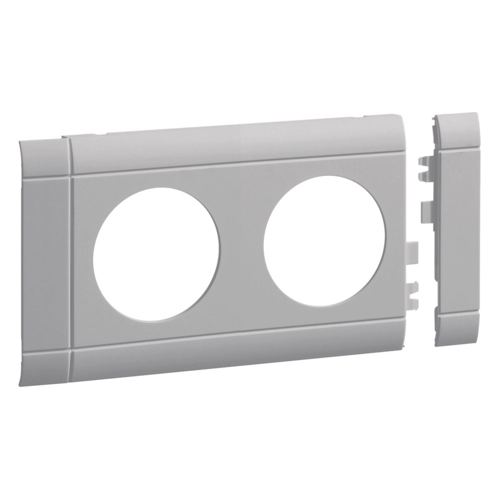 hager Blende 2-fach Steckdose zu Oberteil 80mm anreihbar halogenfrei lichtgrau... HAGER-GB080207035 4012740909617 (Abb. 5)