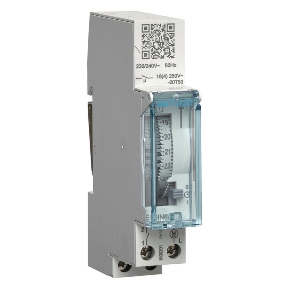 hager Elektromechanische Schaltuhr ohne Gangreserve Tagesuhr 1S 16A... HAGER-EHN010 3250617201056 (Abb. 1)