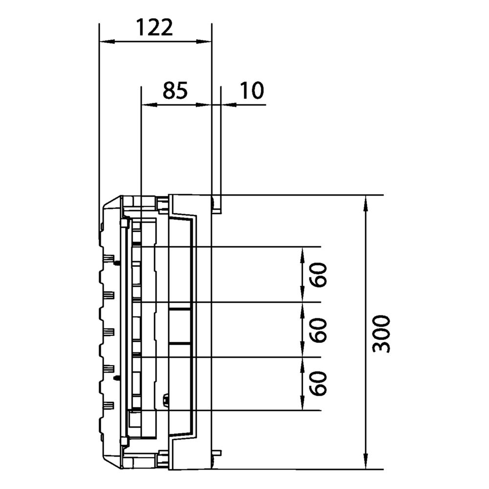 hager Baustein, univ.N, 300x250mm, für Sammelschienensystem 60mm, 4-polig, waagerecht... HAGER-UE21E0 3250616150768 (Abb. 6)