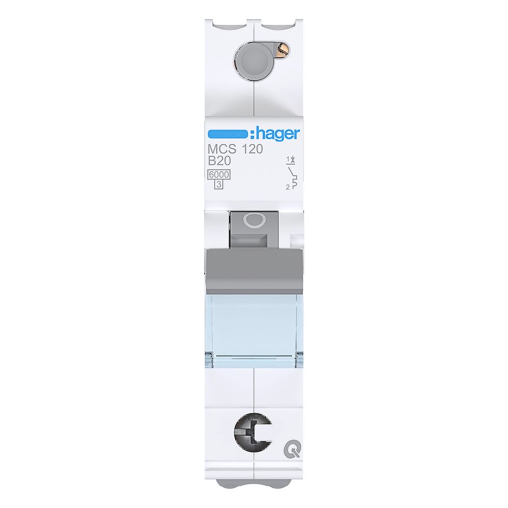 hager Leitungsschutzschalter 1 polig 6kA C-Charakteristik 20A QuickConnect 1 Modul... HAGER-MCS120 3250614315190 (Abb. 5)