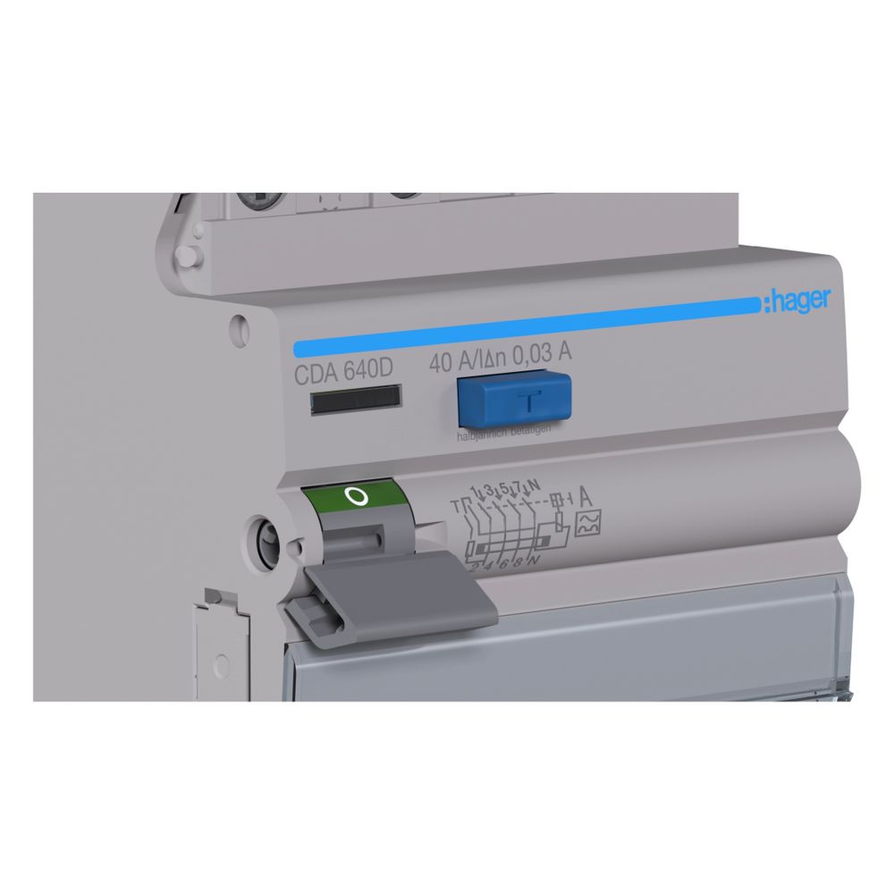 hager Fehlerstromschutzschalter, FI-Schutzschalter 4-polig 6kA 40A 30mA Typ A... HAGER-CDS440D 3250611610861 (Abb. 5)