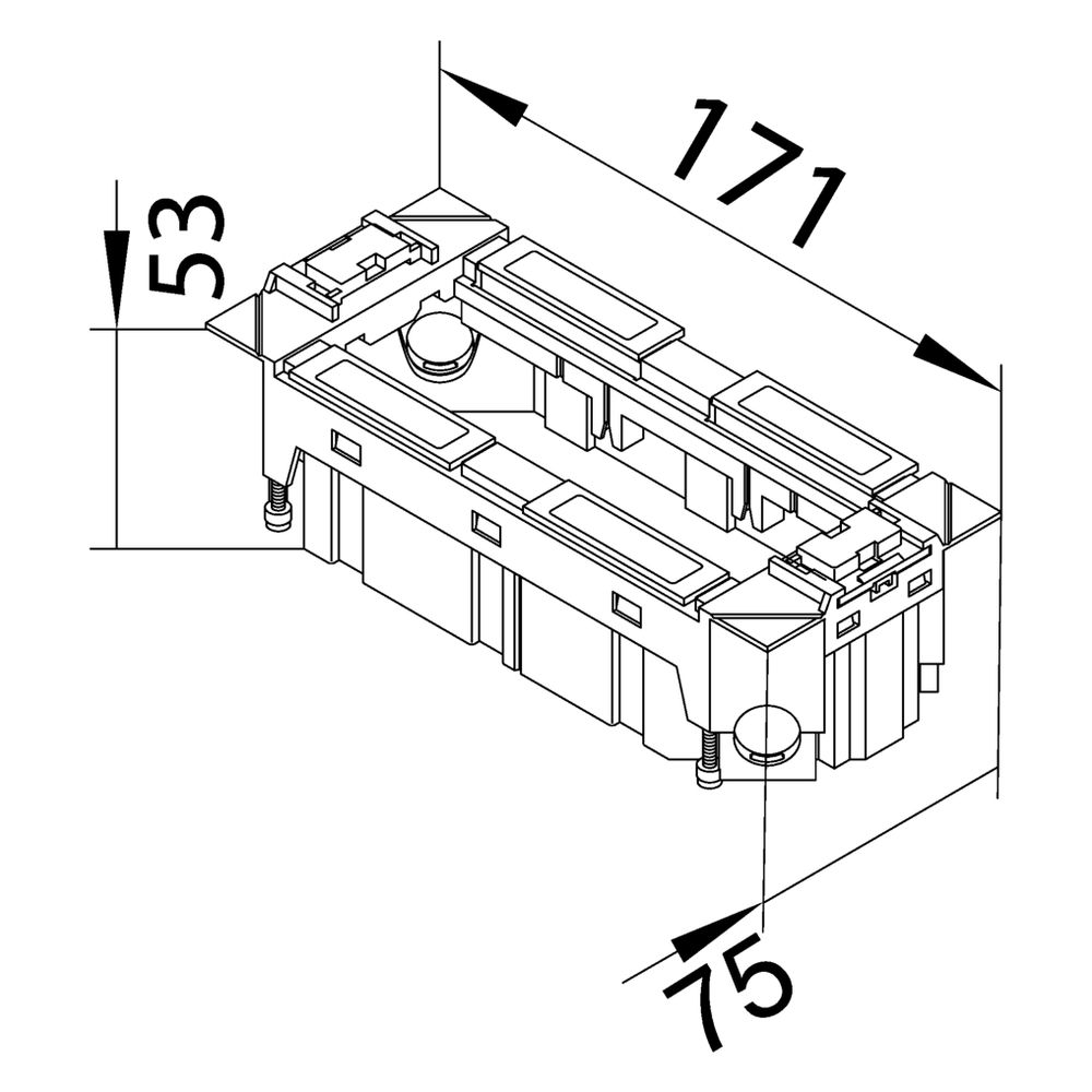 hager Geräteträger f 3 Rastec 45 Geräte o 2 Tragstegger aus PA zu VQ06/VR06/VR10(r, l)... HAGER-GTVR300 4012002247181 (Abb. 2)