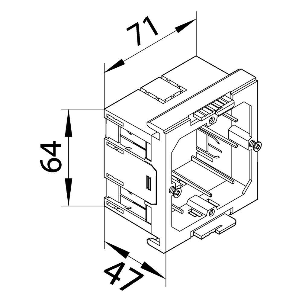 hager Geräteeinbaudose 1-fach Energie für BR Frontrastend für Schalterprogramme... HAGER-G2850 4012740220040 (Abb. 2)