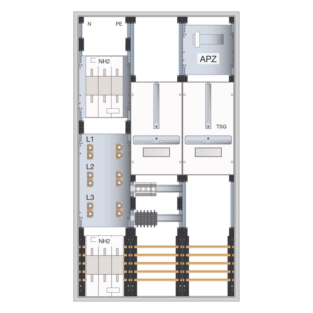 hager Wandler- und Messschr,Univ.N,1400x800x205mm,NAR NH2-SU,AAR NH2-SU,APZ,Prüf-22pol... HAGER-FP93W7N 3250611032168 (Abb. 2)