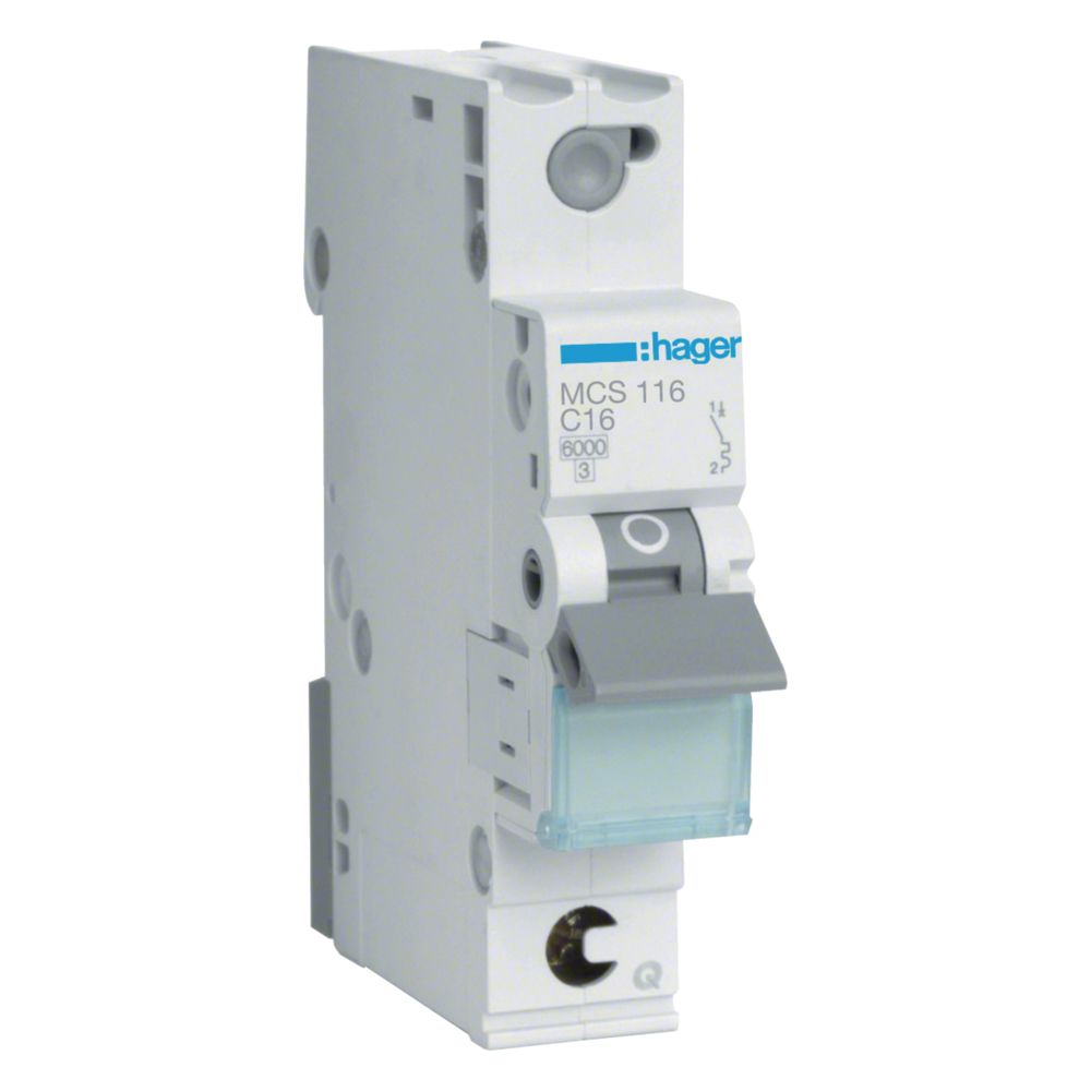 hager Leitungsschutzschalter, Sicherungsautomat, 1-polig, 6kA, C-Charakteristik, 16A... HAGER-MCS116 3250614315183 (Abb. 1)