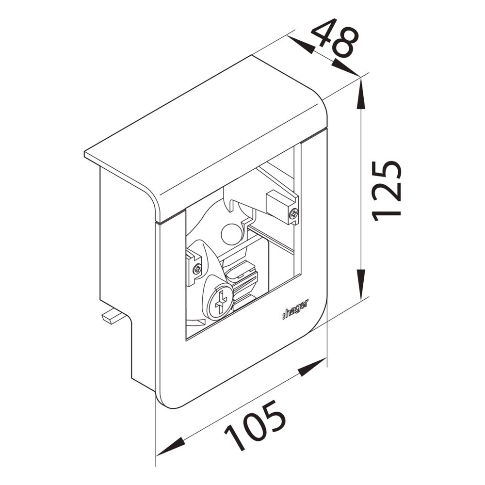 hager Geräteträger universal design für UP-Geräte mit Rahmen SL 20x55mm verkehrsw... HAGER-SL200559019016 4012740017633 (Abb. 2)