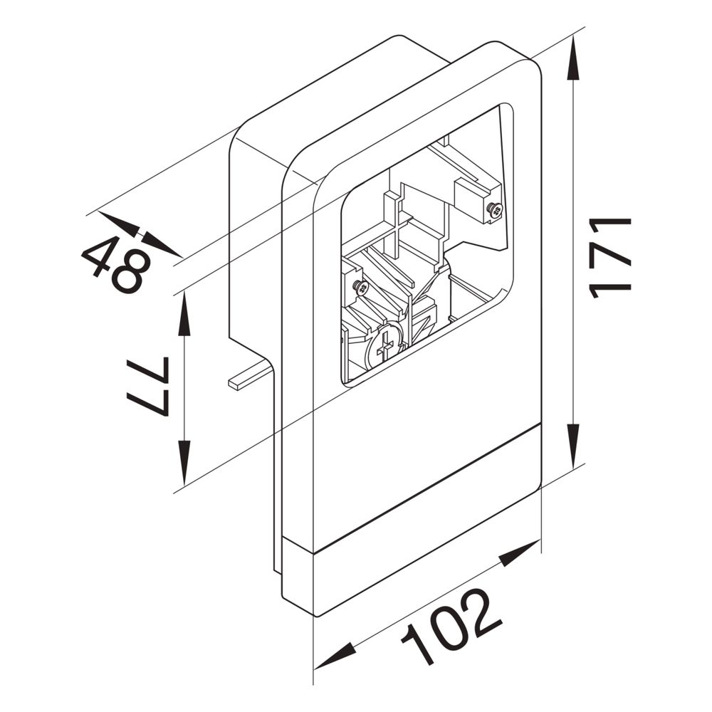 hager Geräteträger universal für UP-Geräte mit Rahmen zu SL 20x80mm verkehrsweiß... HAGER-SL200809119016 4012740018166 (Abb. 2)