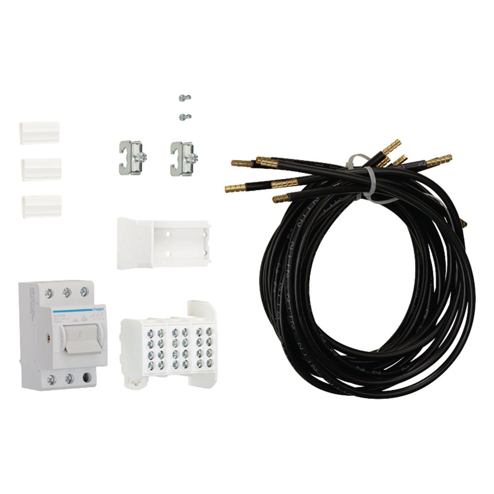 hager Bestückungspaket univers Z, 10mm2, PV-Über./Kaskade,ZTP 750mm bis 32A Dauerstrom... HAGER-ZY02PV 3250617851244 (Abb. 1)