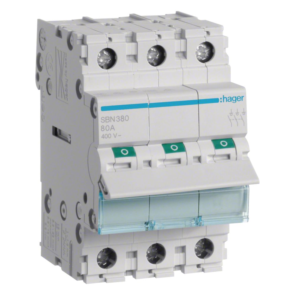 hager Ausschalter 80A 3 Schließer 400V AC 3PLE... HAGER-SBN380 3250615510266 (Abb. 1)