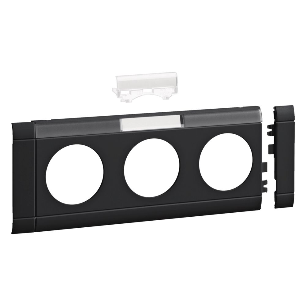 hager Blende 3-fach Steckdose zu Oberteil 80mm beschriftbar anreihbar hfr graphitsch... HAGER-GB080319011 4012740909976 (Abb. 3)