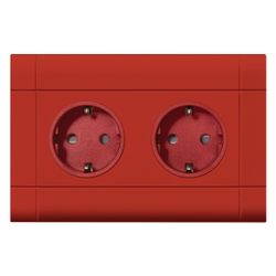 hager SCHUKO Doppelsteckdose mit Wago Steck-/Klemmtechnik C-Profil in verkehrsrot... HAGER-GS20003020 4012740851138 (Abb. 1)