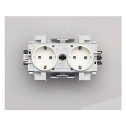 hager SCHUKO Doppelsteckdose mit Wago Steck-/Klemmtechnik Frontrastend in verkehrswei... HAGER-GS20019016 4012740993715 (Abb. 1)