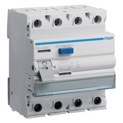 hager Fehlerstromschutzschalter / FI-Schalter, 4-polig, 6kA, 63A, 300mA, Typ A... HAGER-CFA463D 3250611610205 (Abb. 1)