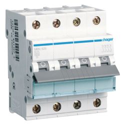 hager Leitungsschutzschalter 3P u. N 6kA B-Charakteristik 25A 4 Module... HAGER-MBN625 3250614310874 (Abb. 1)