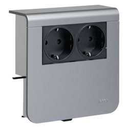 hager Geräteträger Steckdose 2-fach vorverdrahtet Steckklemmen zu SL 20x80mm Dekor ... HAGER-SL20080900D1 4012740895453 (Abb. 1)