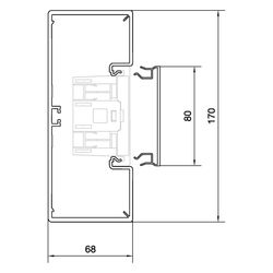 hager Brüstungskanal-Unterteil zu BRH, Oberteil 80mm, 68x170x2000mm, Verkehrsweiß... HAGER-BRH6517019016 4012740007269 (Abb. 1)