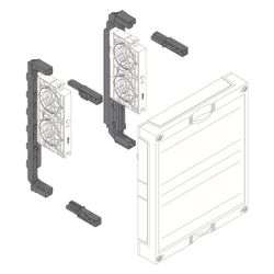 hager Baustein, univers N, 300x250mm, mit Sammelschienenträger 2-polig PE/ N, drehbar... HAGER-UE21PEN 3250616151444 (Abb. 1)