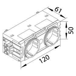 hager SCHUKO Doppelsteckdose mit Wago Steck-/Klemmtechnik C-Profil in verkehrsrot... HAGER-GS20003020 4012740851138 (Abb. 1)