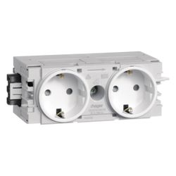 hager Steckdose 2fach/Doppelsteckdose Wago Steck-/Klemmtechnik, C-Profil, verkehrswei... HAGER-GS20009016 4012740993708 (Abb. 1)