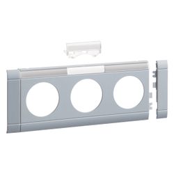 hager Blende 3-fach Steckdose zu Oberteil 80mm beschriftbar anreihbar hfr alu... HAGER-GB08031LAN 4012740909983 (Abb. 1)