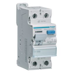 hager Fehlerstromschutzschalter 2 polig 10kA 25A 30mA Typ A... HAGER-CDA525D 3250611620600 (Abb. 1)