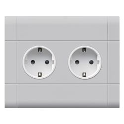 hager Steckdose 2fach/Doppelsteckdose Wago Steck-/Klemmtechnik, C-Profil, verkehrswei... HAGER-GS20009016 4012740993708 (Abb. 1)