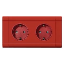 hager Steckdose 2-fach mit Wago Steck-/Klemmtechnik Frontrastend in verkehrsrot... HAGER-GS20013020 4012740851190 (Abb. 1)