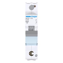 hager Leitungsschutzschalter, Sicherungsautomat, 1-polig, 6kA, C-Charakteristik, 16A... HAGER-MCS116 3250614315183 (Abb. 1)
