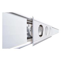hager Blende Dreifachsteckdose zu Oberteil 80 mm anreihbar halogenfrei verkehrsweiß... HAGER-GB080309016 4012740993005 (Abb. 1)