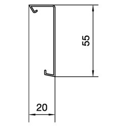 hager Sockelleistenkanal-Oberteil PVC zu SL 20x55 mm verkehrsweiß... HAGER-SL2005529016 4012740017534 (Abb. 1)