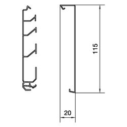 hager Sockelleistenkanal-Unterteil, PVC Recyclat 30%, SL 20x115mm, 4 Kammern, schwarz... HAGER-SL201151 4012740896023 (Abb. 1)