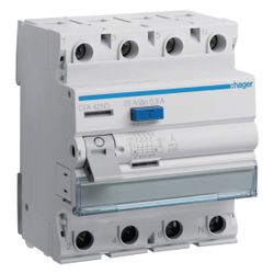 hager Fehlerstromschutzschalter 4 polig 6kA 25A 300mA Typ A... HAGER-CFA425D 3250611610182 (Abb. 1)