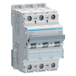 hager Leitungsschutzschalter 3 polig 10kA/15kA C-32A 3M... HAGER-NCN332 3250614614958 (Abb. 1)