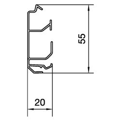 hager Sockelleistenkanal-Unterteil, PVC Recyclat 30%, SL 20x55mm, 2 Kammern, schwarz... HAGER-SL200551 4012740893893 (Abb. 1)