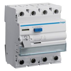 hager Fehlerstromschutzschalter 4 polig 6kA 40A 500mA Typ A... HAGER-CGA440D 3250611610250 (Abb. 1)