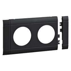 hager Blende 2-fach Steckdose zu Oberteil 80mm anreihbar halogenfrei graphitschwarz... HAGER-GB080209011 4012740909761 (Abb. 1)
